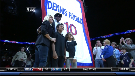 The Detroit Pistons Retire Dennis Rodman’s Jersey [Video]