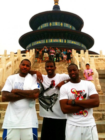 Carmelo Anthony, Chris Paul & Dwyane Wade Have A Beijing Break Off [Video]