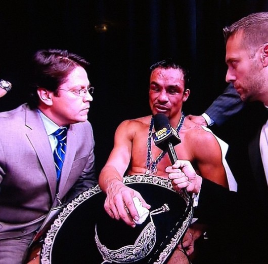 Juan Manuel Marquez Conducts Post Fight Interview Wearing Only A Sombrero [Video]