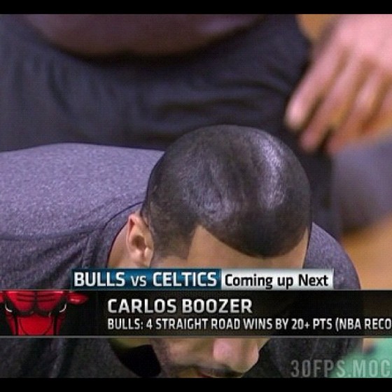 Question of the day: What’s up with Carlos Boozer’s spray painted hair [photo]