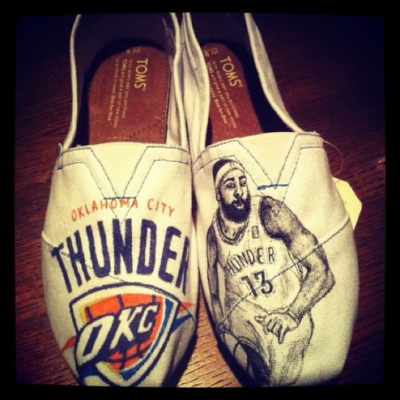 The Assist: James Harden shows off his custom Toms [photo]