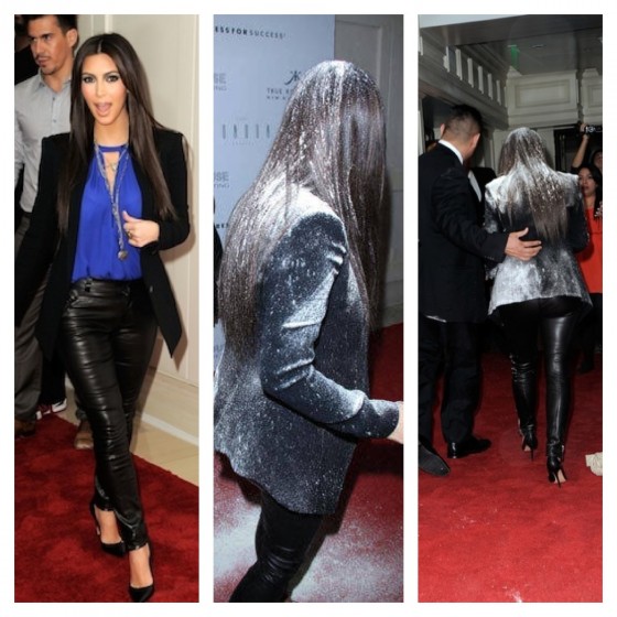 Kim Kardashian flour bombed on the red carpet [photos]