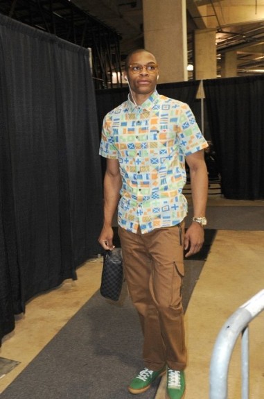 Russell Westbrooks’ post-game steeze, Game 1 Western Conference Finals [photo]
