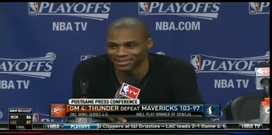 Russell Westbrook tells reporter “No more questions for you bro” [video]