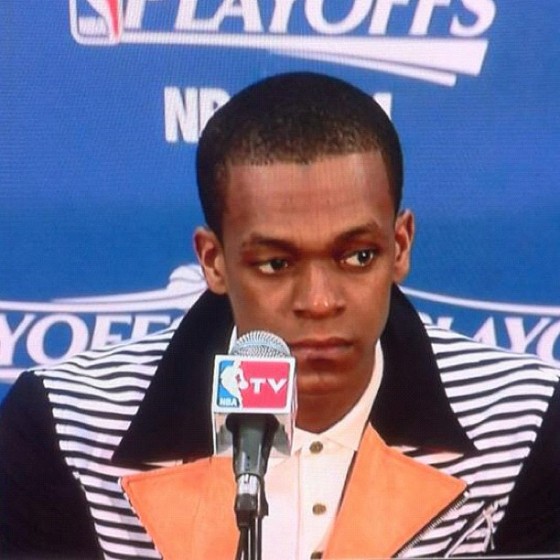 Rajon Rondo rocks Vinnie Styles in post game press conference following game 5 loss to Hawks [photo]