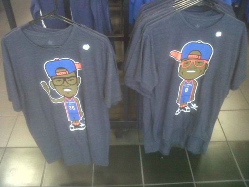 Adidas creates cartoon Kevin Durant & Russell Westbrook shirts with “nerd glasses” [photo]