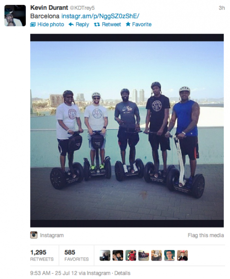 Team USA takes a Segway tour of Barcelona and gets caught sleeping by Kevin Love [photos]