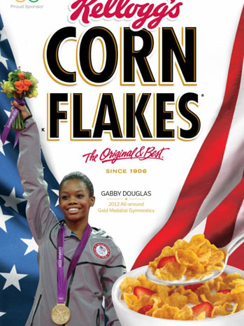 Gold medal winner Gabby Douglas to grace Kellogg’s Corn Flakes’ box