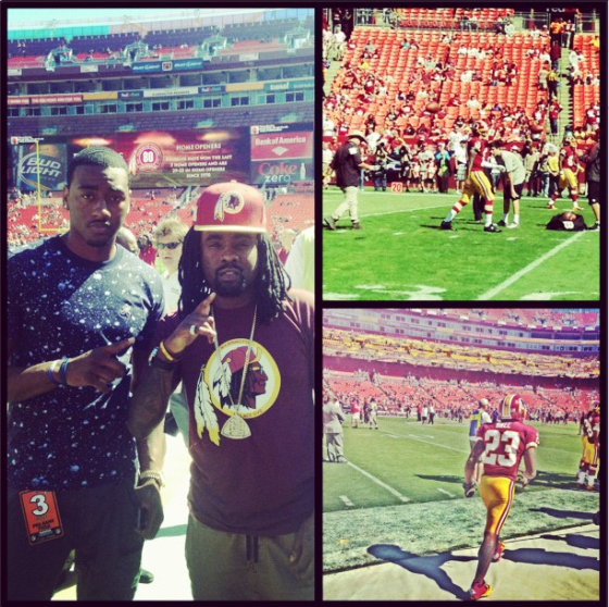 The Assist: Wizards John Wall & rapper Wale at Redskins vs. Bengals [photo]