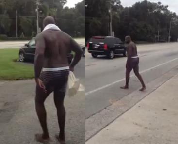 Shaq likes walking in the street in his underwear [video]