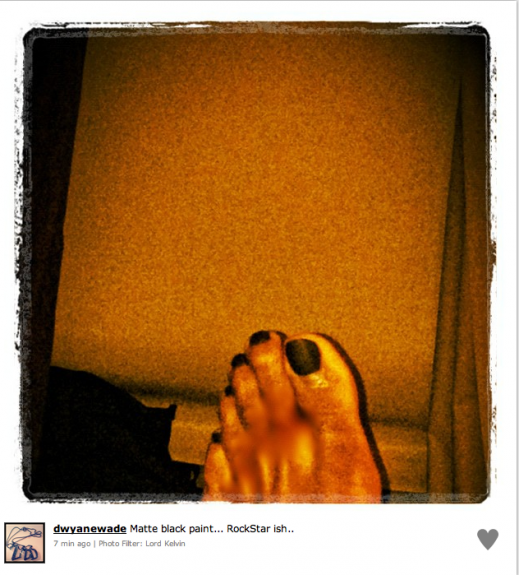 Dwyane Wade shows off his “rockstar” side with black nailpolish [photo]