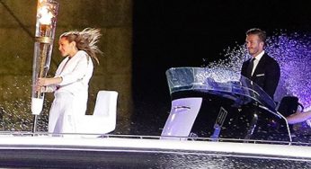 Olympic opening ceremony features David Beckham delivering the torch on a speed boat [video]