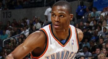 Russell Westbrook launches a halfcourt airball with 18.3 seconds left on the clock [video]