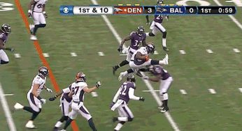 Broncos Knowshon Moreon hurdled over Ed Reed [video]