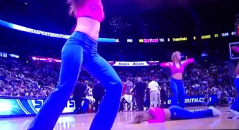 Atlanta Hawks cheerleader leaves arena on a stretcher after falling [video]