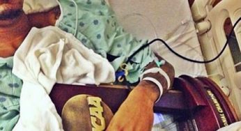 Louisville’s Kevin Ware posed for with NCAA regional trophy [photos]