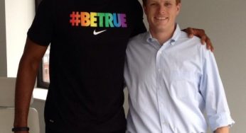 Jason Collins marches in Boston’s Pride parade repping Nike’s “Be True” campaign [video]
