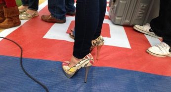Fashion Glance: RG3’s wife Rebecca’s custom Redskins stilettos [photo]