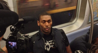 Metta World Peace took the F train to Knicks home opener [photos]