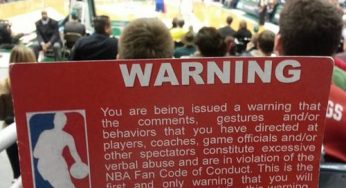 NBA issues code of conduct warning cards at NBA arenas [photo]