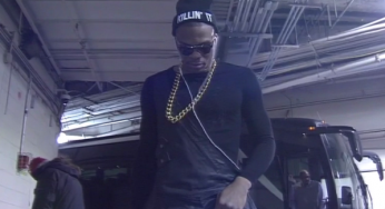 Russell Westbrook in leather overalls and a beanie [photos]
