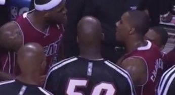 LeBron James gets in Mario Chalmers face during Heat vs. Pacers [video]