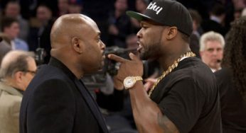 50 Cent confronts Steve Stoute at Knicks vs. Warriors [photos]