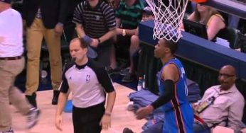 Russell Westbrook Falls After Blocking George Hill’s Shot After The Whistle [Video]