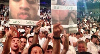Heat Fans Taunt Paul George With “Selfies” [Photos]