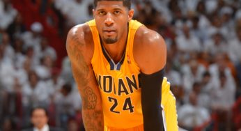 Did Paul George Step Onto The Court During George Hill & Mike Scott’s Scuffle? [Video]