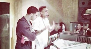 Drake & Chris Brown Flick Up In The Studio [Photo]