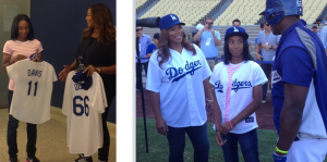 Mone-davis-queen-latifah-dodgers-game