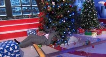 Shaq gets pushed into a Christmas Tree on “Inside the NBA” [Video]