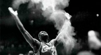Lebron James drops the powder toss again