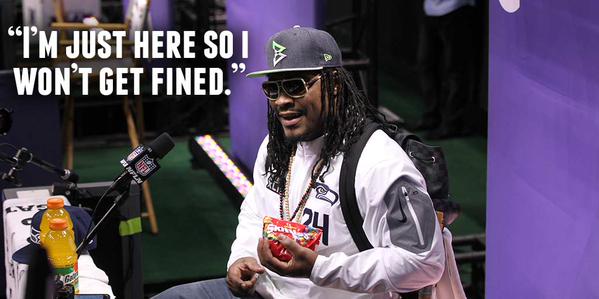 Marshawn Lynch Says I M Just Here Not To Get Fined Video Jocks And Stiletto Jill