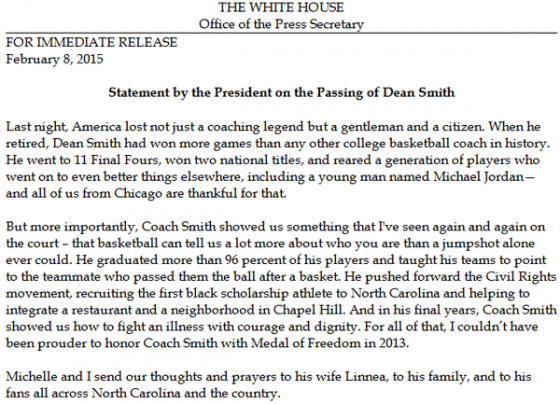 President-Obama-DeanSmith