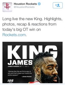 King James Harden Tweet