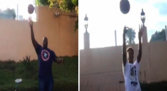 Shaq Hitting Long Range Shots and Busting Backyard Moves With His Kids [Video]