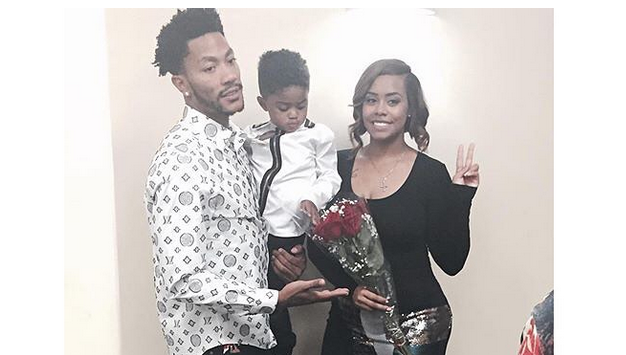 DERRICK ROSE AND MIEKA REESE SEND SON OFF TO 5TH GRADE