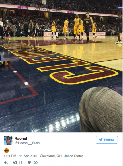 Racehl-Bush-Lebron-courtside