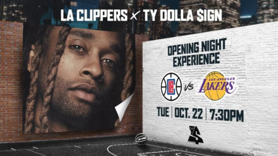 Ty Dolla Sign and Los Angeles Clippers Opening Night