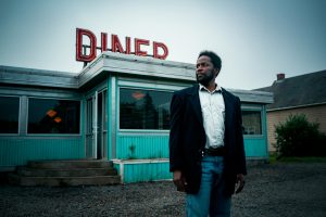 Scene From Epix series "From" season 1. Harold Perrineau outside diner